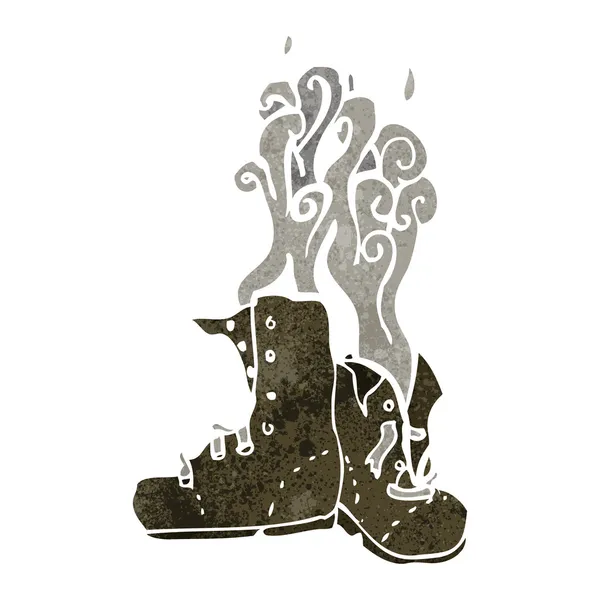 Retro dessin animé vieilles bottes puantes — Image vectorielle