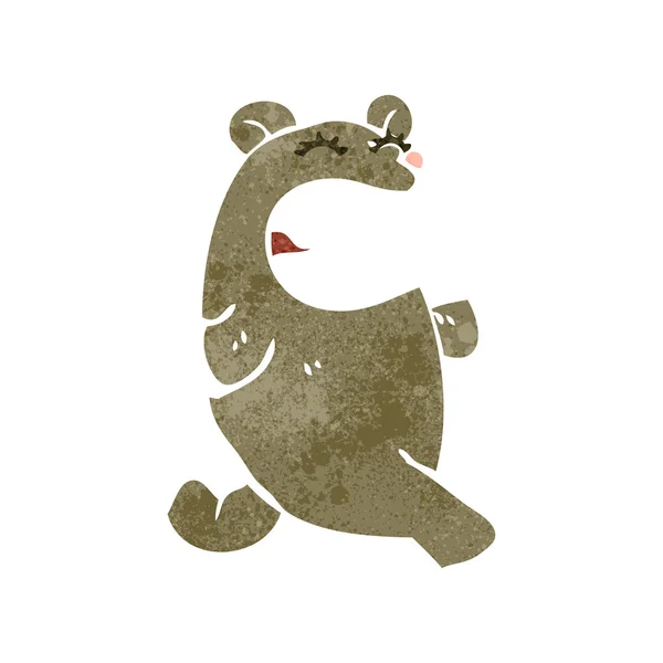 Urso de desenho animado retrô — Vetor de Stock