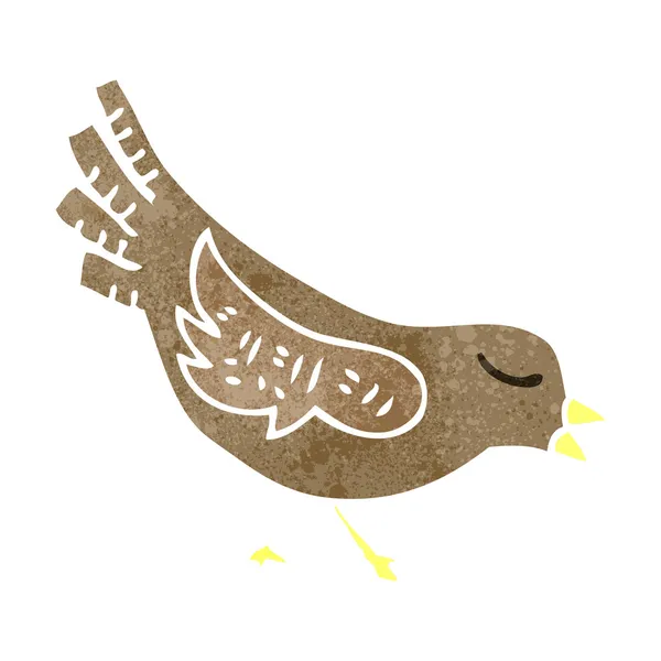 Oiseau de dessin animé rétro — Image vectorielle