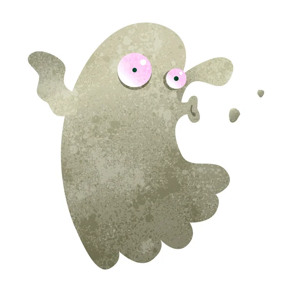 Retro cartoon spooky ghost — Stock Vector