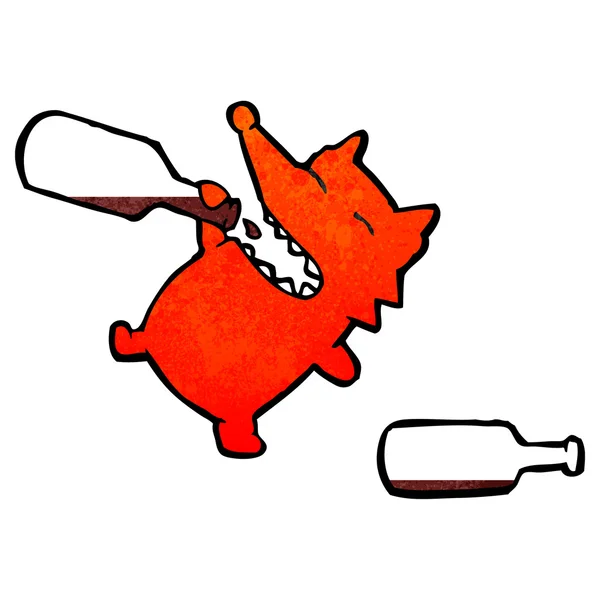 Retro kreslený chamtivý fox — Stockový vektor