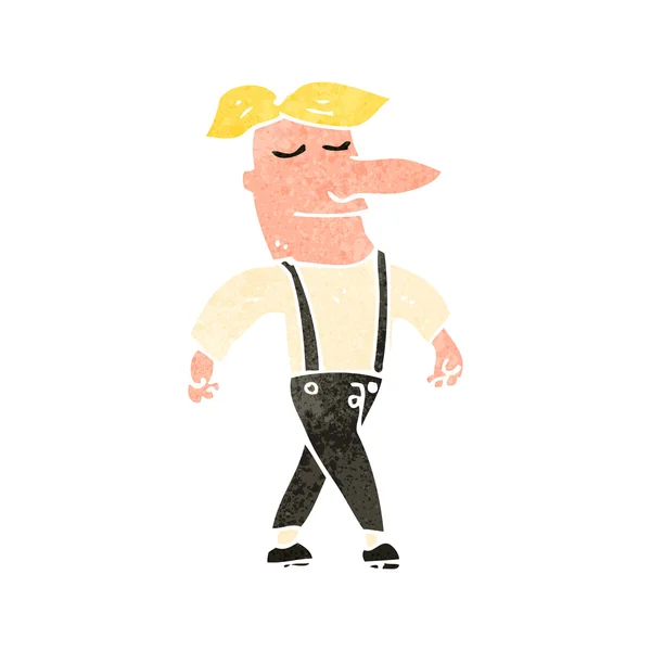 Retro cartoon trots blond man — Stockvector