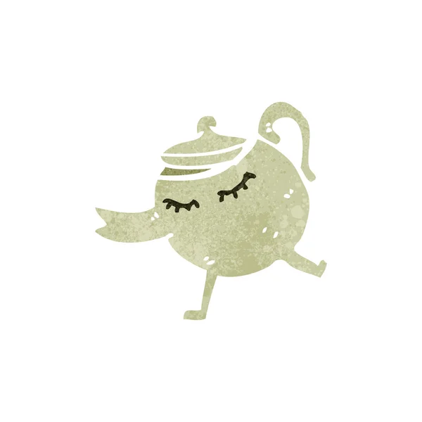 Ретро-мультяшный чайник — стоковый вектор