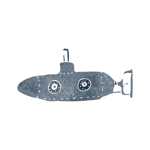 레트로 만화 잠수함 — 스톡 벡터