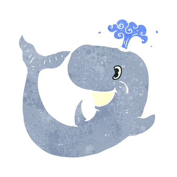 Retro karikatür balina — Stok Vektör