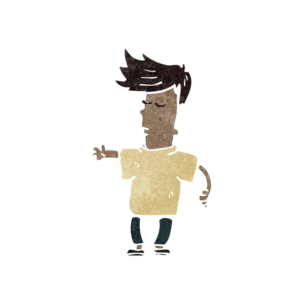 Rétro dessin animé pointant garçon — Image vectorielle