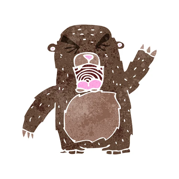 레트로 만화 재미 있는 곰 — 스톡 벡터