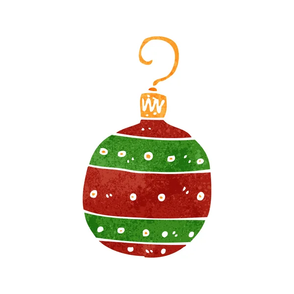 Retro cartoon christmas bauble — Stock Vector