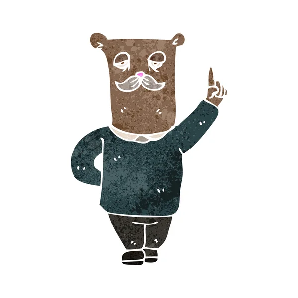 Kreslený medvěd s myšlenkou — Stockový vektor