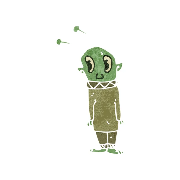 Kartun alien kecil - Stok Vektor