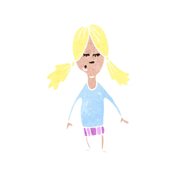 Cartoon blond flicka — Stock vektor