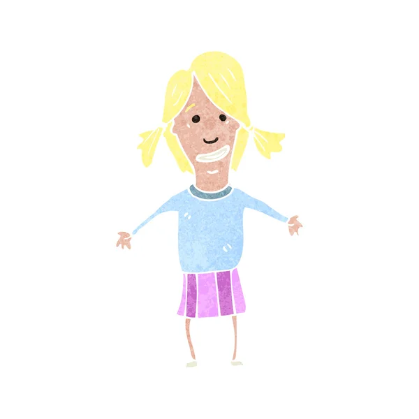 Cartoon blond kvinna — Stock vektor