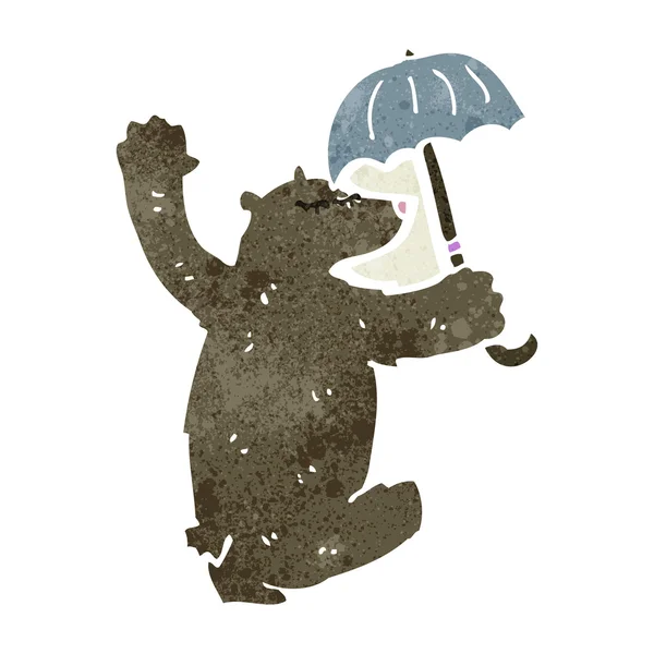 Kreskówka niedźwiedź z parasolem — Wektor stockowy