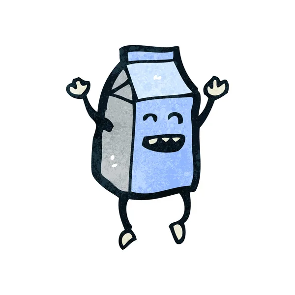 Karikatur glücklicher Milchkartons — Stockvektor