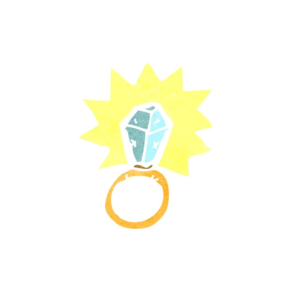 Cartoon diamond ring — Wektor stockowy