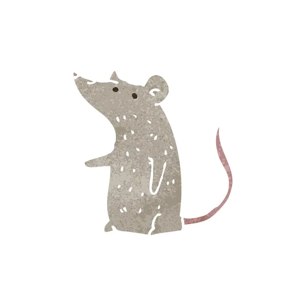 Kartun retro tikus kecil - Stok Vektor