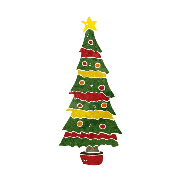 Árbol de Navidad de dibujos animados retro — Archivo Imágenes Vectoriales