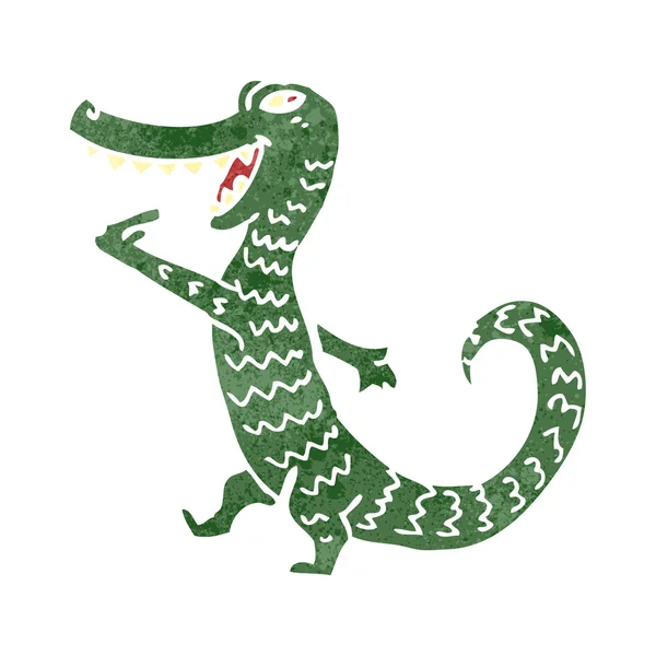 Crocodile dessin animé rétro — Image vectorielle