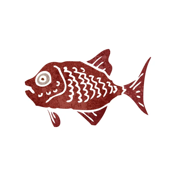Piranha dessin animé rétro — Image vectorielle