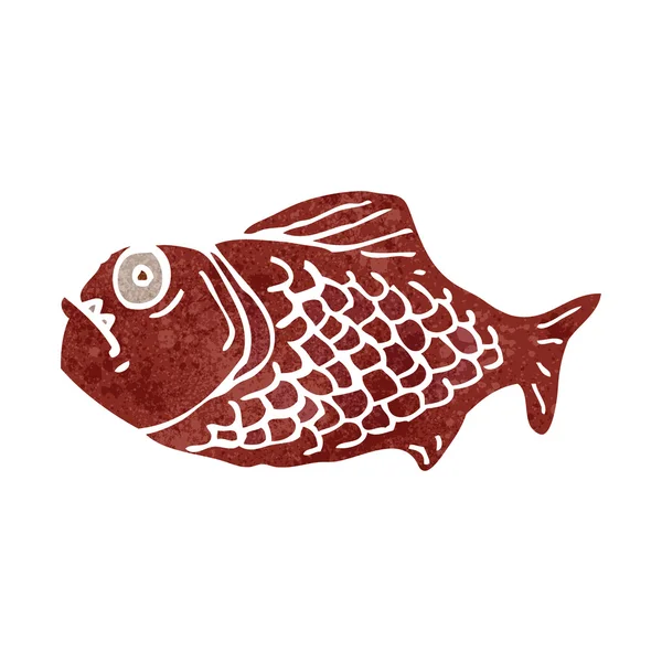 Piraña de dibujos animados retro — Vector de stock