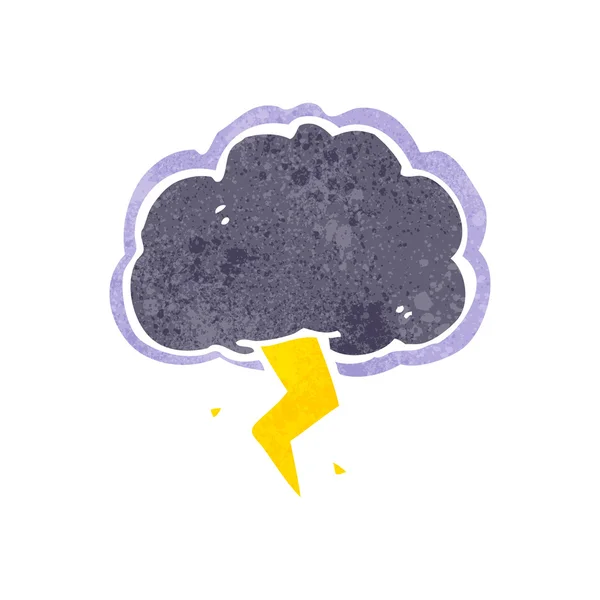 Nube de tormenta de dibujos animados retro — Vector de stock