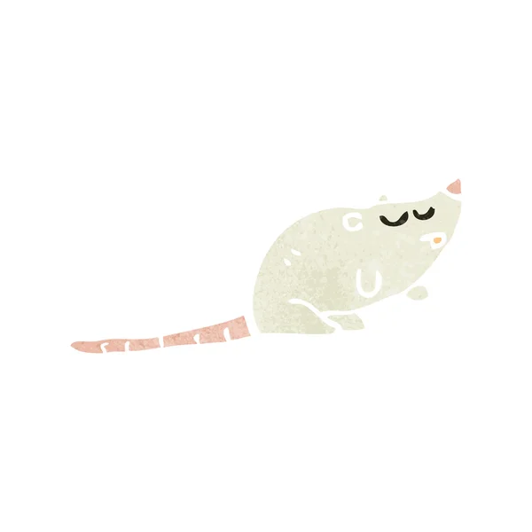 Retro dessin animé souris blanche — Image vectorielle