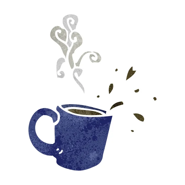 Ретро мультфильм горячий кофе — стоковый вектор