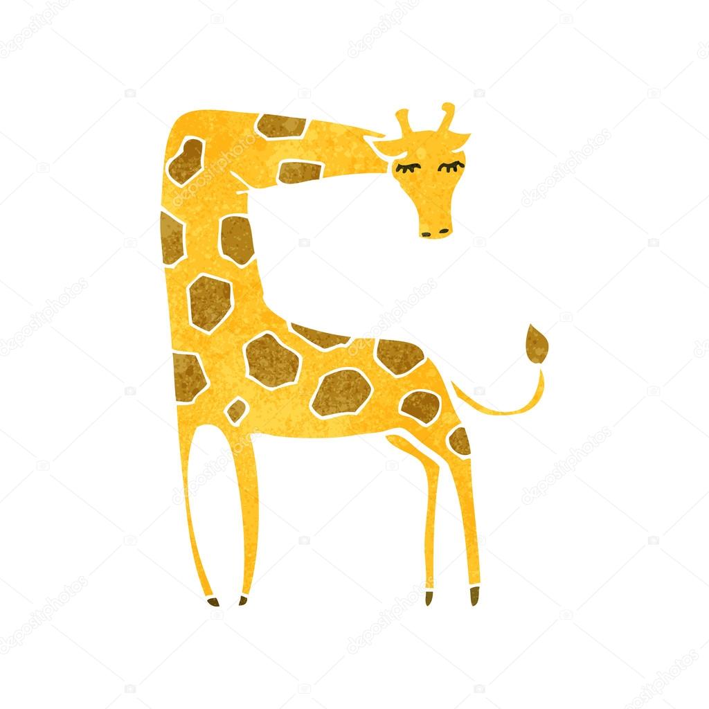 Retro cartoon giraffe