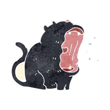 Retro karikatür komik siyah kedi