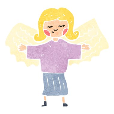 Retro karikatür melek kadın