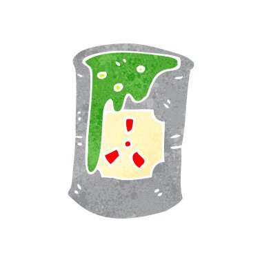 Retro karikatür radyoaktif atık