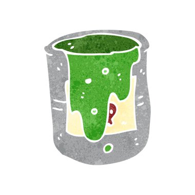 Retro karikatür radyoaktif atık