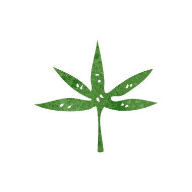 Retro karikatür marihuana yaprağı sembolü