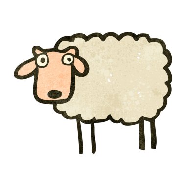 Retro karikatür koyun