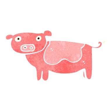 Retro karikatür domuz
