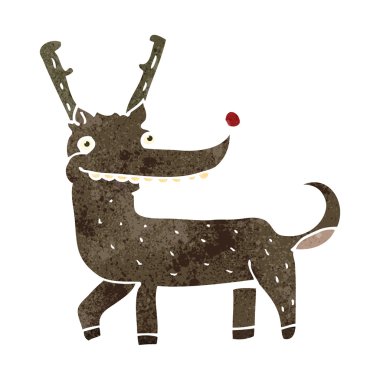 Retro çizgi film Noel Ren geyiği