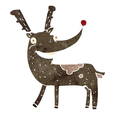 Retro çizgi film Noel Ren geyiği