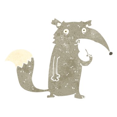 Retro çizgi film komik kurt.