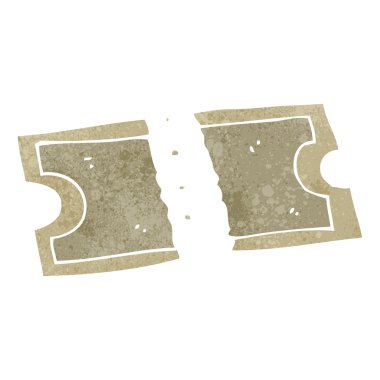 Retro karikatür eski Bilet