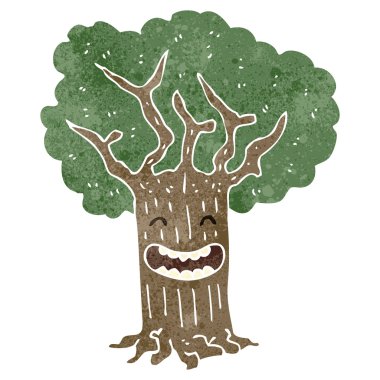 Retro karikatür ağaç