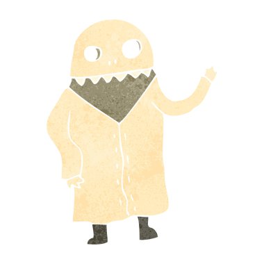 demonio de halloween espeluznante dibujos animados retro