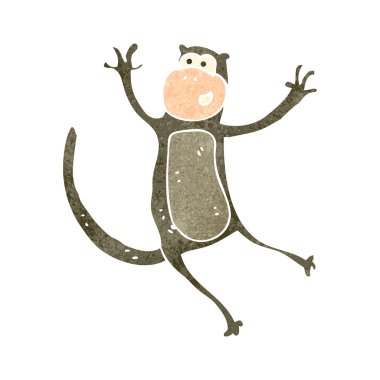 Retro çizgi atlama maymun