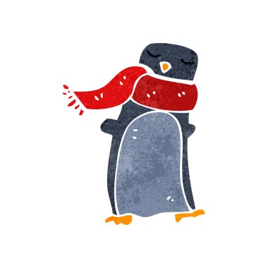 Retro karikatür penguen