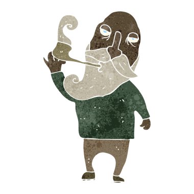 Retro karikatür adam sigara borusu