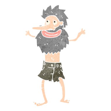 Retro karikatür sakallı adam