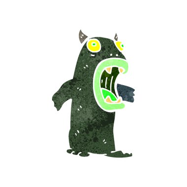 Retro çizgi film korkunç canavar