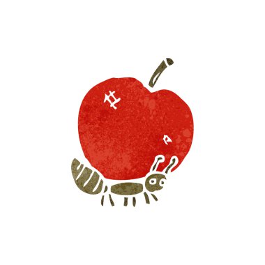 retro karikatür karınca yiyecek taşıyan