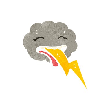 Retro karikatür fırtına bulutu karakter