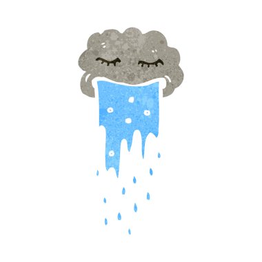 Retro karikatür fırtına bulutu karakter