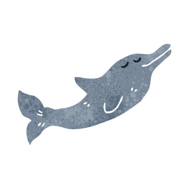 Retro karikatür yunus